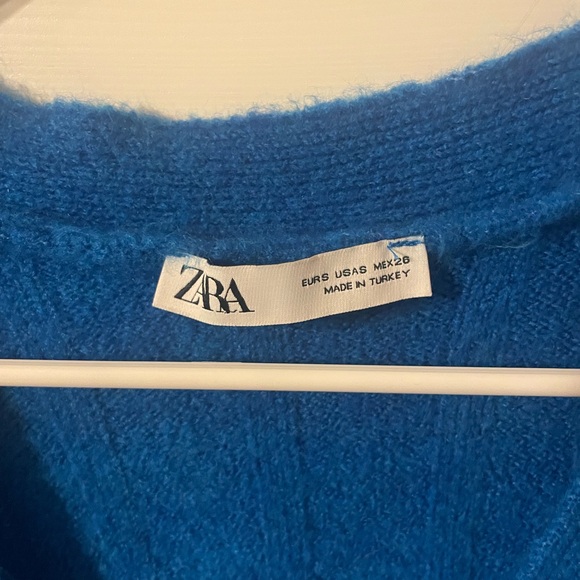 Zara Blue Ribbed Cardigan - Picture 3 of 4